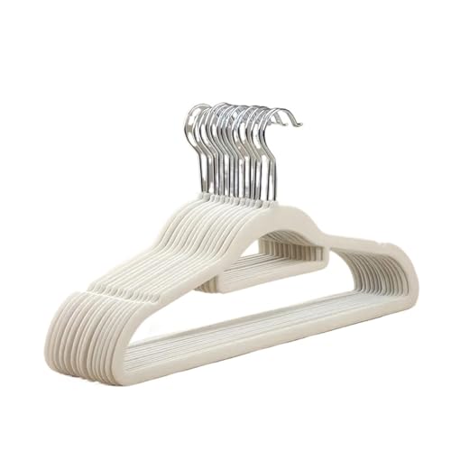 SDGBCXD Garderobenständer, Kleiderbügel aus Samt, platzsparend, rutschfest, beflockter Kleiderbügel aus Samt, for Kleidung(White10pcs) von SDGBCXD