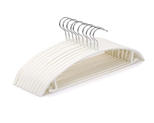 SDGBCXD Garderobenständer, Kleiderbügel aus gummibeschichtetem Konturmetall ohne Beulen, Kleiderbügel for Anzüge, Mäntel, Jacken und Pullover(Whitepack of 30) von SDGBCXD