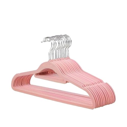 SDGBCXD Garderobenständer, Kleiderbügel for den Haushalt for Erwachsene, rutschfest, um Schulterwinkel zu verhindern, Keine Spur, kann gefaltet Werden, hängender Kleiderbügel(Pink) von SDGBCXD