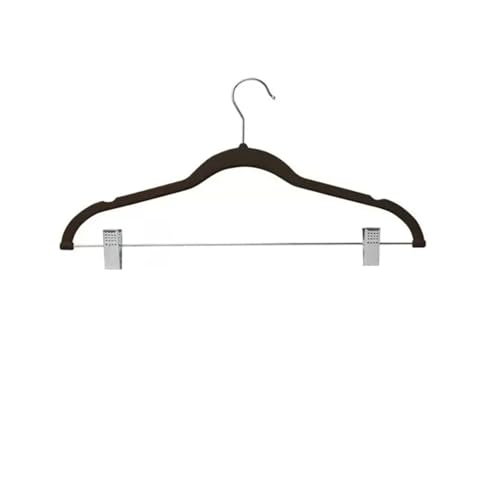 SDGBCXD Garderobenständer, Samt Hosen Rack Clip Metall Anti-Rutsch Wäscheklammer Kleiderschrank Hosen Klemme Kleiderbügel Platzsparend Zimmer(Black5pcs) von SDGBCXD