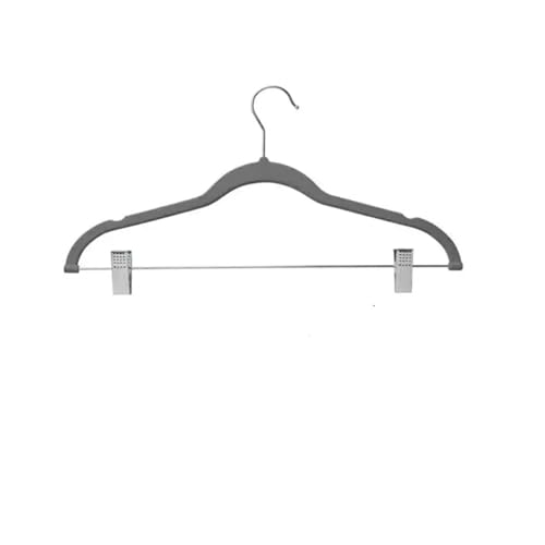 SDGBCXD Garderobenständer, Samt Hosen Rack Clip Metall Anti-Rutsch Wäscheklammer Kleiderschrank Hosen Klemme Kleiderbügel Platzsparend Zimmer(Gray5pcs) von SDGBCXD