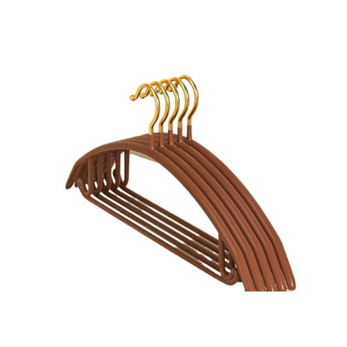 SDGBCXD Garderobenständer, rutschfeste Kleiderbügel Haushaltsbügel Nicht abfärbende Kleiderbügel Starke Kleiderständer(Coffee,10Pcs) von SDGBCXD