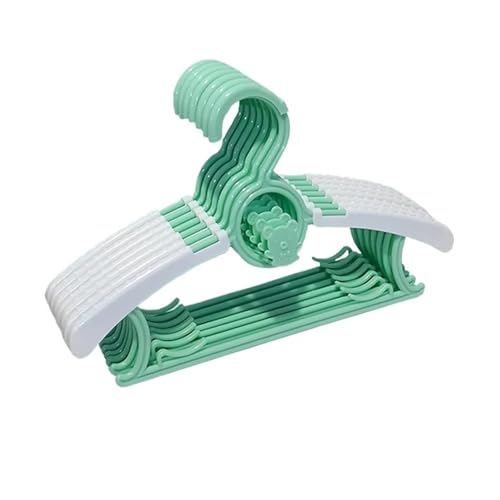 SDGBCXD Garderobenständer, rutschfeste Kleiderbügel Verstellbare Aufbewahrungsbügel Niedliche Kleidung Organizer Schrank Mäntel Rack(Green,5PCS) von SDGBCXD