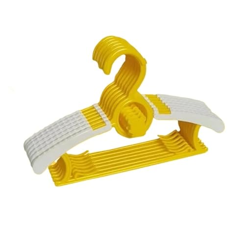 SDGBCXD Garderobenständer, rutschfeste Kleiderbügel Verstellbare Aufbewahrungsbügel Niedliche Kleidung Organizer Schrank Mäntel Rack(Yellow,10PCS) von SDGBCXD