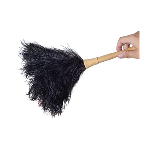 Staubwedel, China Quality 16 Zoll Straußenfederstaubtücher mit Holzgriff for Reinigen von Möbelgriffen(Black Height 40 cm) von SDGBCXD