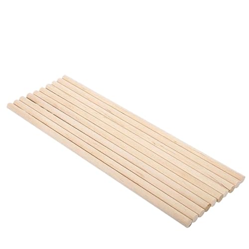 Holzstäbchen zum Basteln 10 Stück 30 cm lange DIY-Holzstäbchen for Kunsthandwerk, Dübelstangen, süße Bäume, Holzwerkzeug, 4/5/6/8/10 mm, handgefertigt, rund, Holzstab(6mm x 30cm) von SDIUAKBV