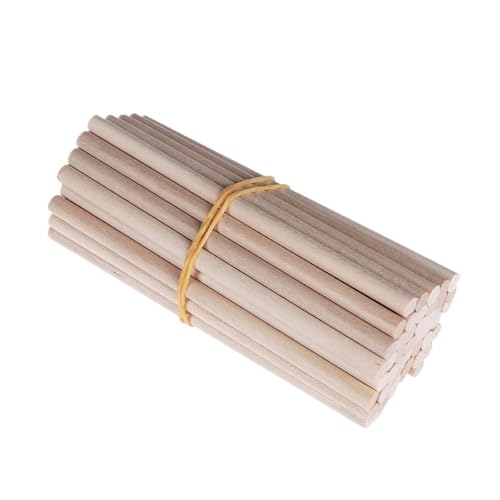 Holzstäbchen zum Basteln 100 Pcs 200mm/300mm Kiefer Runde Holz Stangen Sticks Holz Dübel for Diy Handwerk Gebäude Modell Holzbearbeitung(8x300mm) von SDIUAKBV