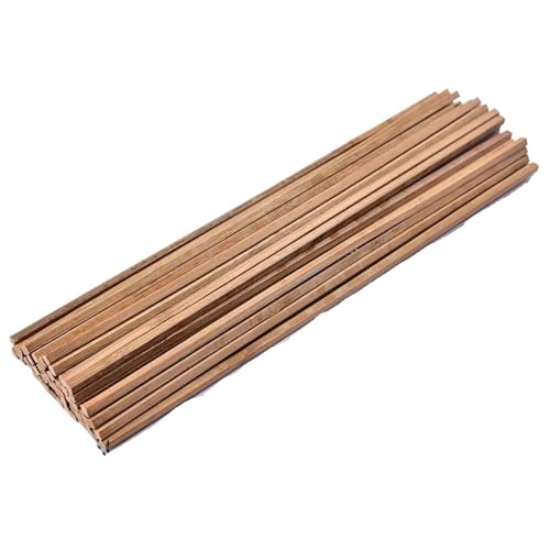 Holzstäbchen zum Basteln 100 Stück Balsaholz-Holzstreifen for Selbermachen, quadratisch, helles Holz, handgefertigte Holzstämme, weiches Holz, klare Textur, leicht zu schneiden(Brown) von SDIUAKBV