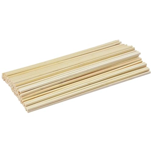 Holzstäbchen zum Basteln 100 Stück Balsaholz-Holzstreifen for Selbermachen, quadratisch, helles Holz, handgefertigte Holzstämme, weiches Holz, klare Textur, leicht zu schneiden(White) von SDIUAKBV