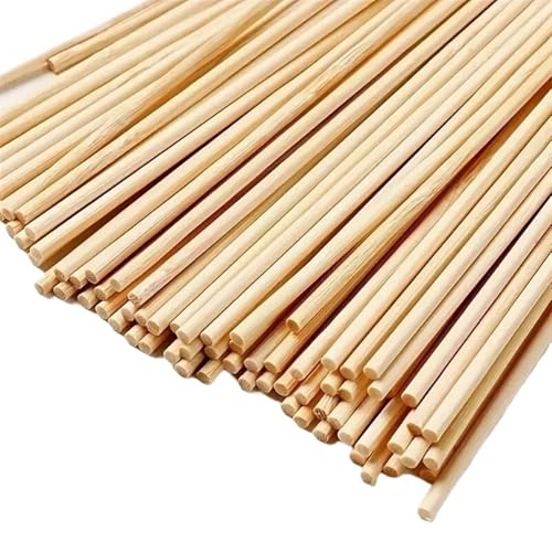 Holzstäbchen zum Basteln 100Pcs Runde Holz Stick DIY Handgemachte Gebäude Modell Material Massivholz Stick Kleine Holzbearbeitung Werkzeuge(150mm 3.0mm) von SDIUAKBV