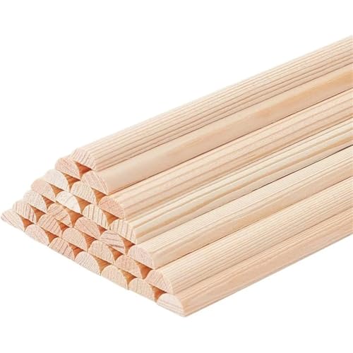 Holzstäbchen zum Basteln 120 Stück 9,8 Zoll Holzdübelstangen 7x3,5 mm halbrunde Dübelstangen unbehandelte Holzhandwerksstäbe Bogenholzdübelstangen halbrund von SDIUAKBV