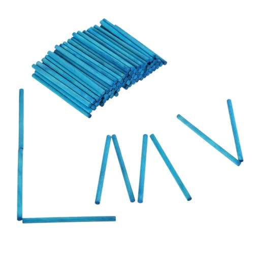Holzstäbchen zum Basteln 200 Stück Zählstäbe aus Holz, mehrfarbige Stäbe, Mathematik-Lehrmittel, Lernwerkzeug for den Kunstspielzeugbau, 68 mm x 4 mm(Blue) von SDIUAKBV
