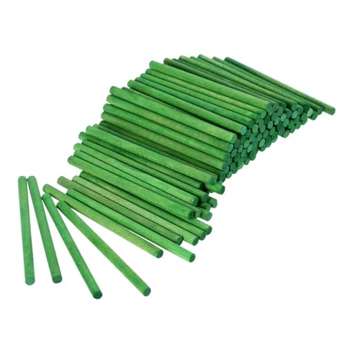 Holzstäbchen zum Basteln 200 Stück Zählstäbe aus Holz, mehrfarbige Stäbe, Mathematik-Lehrmittel, Lernwerkzeug for den Kunstspielzeugbau, 68 mm x 4 mm(Green) von SDIUAKBV