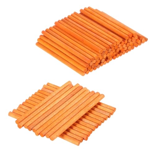 Holzstäbchen zum Basteln 200 Stück Zählstäbe aus Holz, mehrfarbige Stäbe, Mathematik-Lehrmittel, Lernwerkzeug for den Kunstspielzeugbau, 68 mm x 4 mm(Orange) von SDIUAKBV
