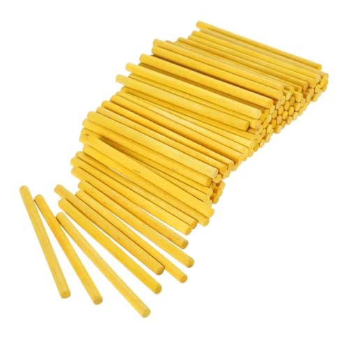 Holzstäbchen zum Basteln 200 Stück Zählstäbe aus Holz, mehrfarbige Stäbe, Mathematik-Lehrmittel, Lernwerkzeug for den Kunstspielzeugbau, 68 mm x 4 mm(Yellow) von SDIUAKBV