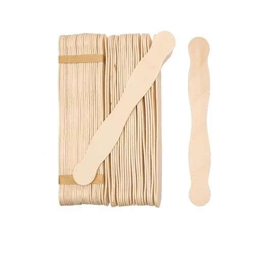 Holzstäbchen zum Basteln 50 Stück wellenförmige Eisstäbchen aus natürlichem Holz for Eis am Stiel, for Kinder, DIY, Handarbeit, Kunst, Eiscreme-Kuchen-Werkzeuge von SDIUAKBV