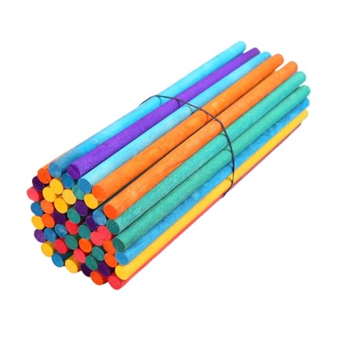 Holzstäbchen zum Basteln 50 stücke 6mm * 15cm Holz Stangen Sticks Holz Dübel for DIY Handwerk Gebäude Modell Holzbearbeitung(Multi-colored) von SDIUAKBV
