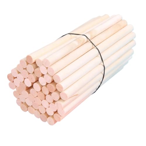 Holzstäbchen zum Basteln 50 stücke 6mm * 15cm Holz Stangen Sticks Holz Dübel for DIY Handwerk Gebäude Modell Holzbearbeitung(Natural) von SDIUAKBV
