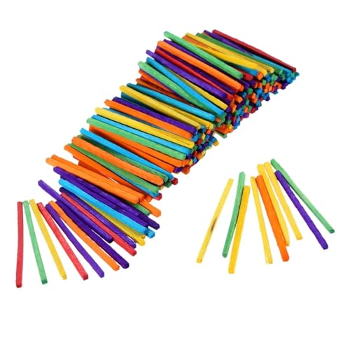 Holzstäbchen zum Basteln 500 stücke Holz Sticks Spiel Stangen Bunte Puzzle Mathematik Lehre Handwerk Holz Sticks for Diy Handwerk von SDIUAKBV