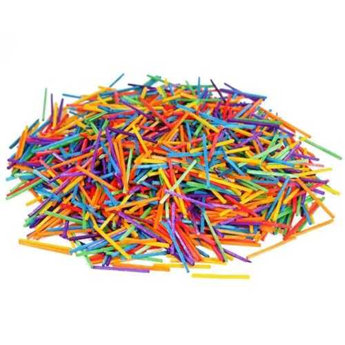 Holzstäbchen zum Basteln Bastelbedarf Lernspielzeug DIY Bastelspielzeug Handgefertigtes Material Holzstreichhölzer Holzstäbchen Bunte Holzstreichhölzer(Colorful) von SDIUAKBV