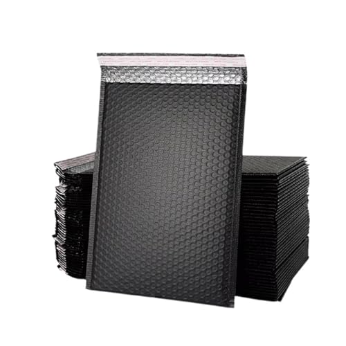 Luftpolstertaschen 20 Stück Luftpolstertaschen, Versandtaschen aus schwarzem Schaumstoff, gepolsterte Umschläge, Luftpolstertaschen, Versandtaschen for Pakete(Black 18x23cm 50pcs) von SDIUAKBV