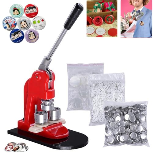 SDKEHUI Buttonmaschine 32 mm, Button Maker 500 Stücke, Rote Buttonmaschine aus Gusseisen, Punch Press Machine mit Benutzerfreundlichem Griff, zur Herstellung von Abzeichen, Buttons SDKEHUI Buttonmaschine 32 mm, Button Maker 500 Stücke, Rote Buttonmaschine aus Gusseisen, Punch Press Machine mit Benutzerfreundlichem Griff, zur Herstellung von Abzeichen, Buttons von SDKEHUI