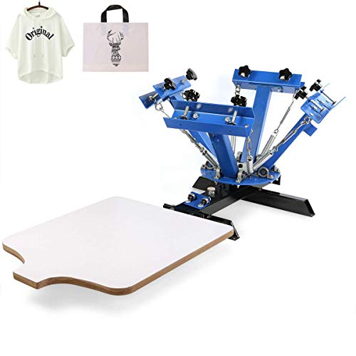 SDKEHUI Siebdruckmaschine 45x55cm Silk Screen Printing Machine 4 Farbe 1 Station Siebdruckmaschine DIY Screen Press Printing Machine Siebdruck Set von SDKEHUI