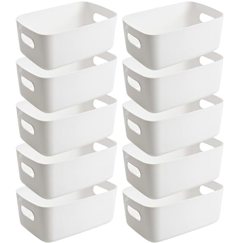 10 Stück Aufbewahrungsbox, 30 x 20 x 12CM Sortierboxen Kunststoff Aufbewahrungskorb, Multifunctional Ordnungsboxen Aufbewahrung Plastikbox für Küche, Boxen Badezimmer, Schublade, Regal (Groß) von SDLDEER