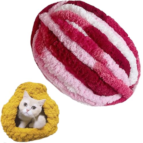 1/2/5/10 x 250 Gramm Dicke Wolle Garn Strickgarn Super Soft Chenille Chunky Yarn Bulky für Teppiche Sofadecken Decken Heimdekoration Armstricken (Color : 24@, Size : 2 roll(500g)) von SDNAM