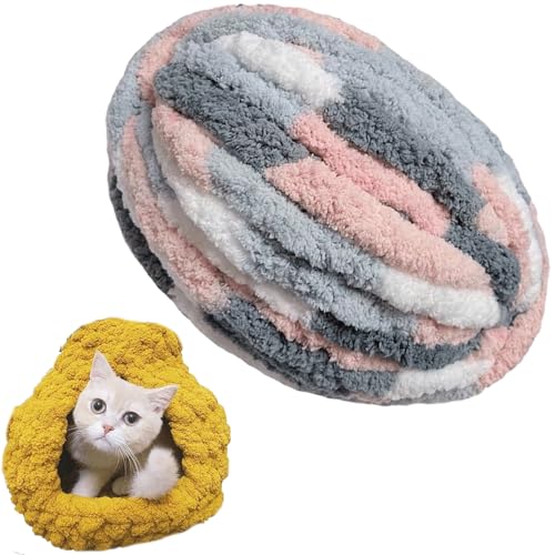 1/2/5/10 x 250 Gramm Dicke Wolle Garn Strickgarn Super Soft Chenille Chunky Yarn Bulky für Teppiche Sofadecken Decken Heimdekoration Armstricken (Color : 25@, Size : 10 roll(2500g)) von SDNAM