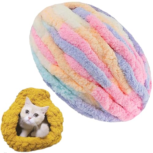 1/2/5/10 x 250 Gramm Dicke Wolle Garn Strickgarn Super Soft Chenille Chunky Yarn Bulky für Teppiche Sofadecken Decken Heimdekoration Armstricken (Color : 4@, Size : 2 roll(500g)) von SDNAM