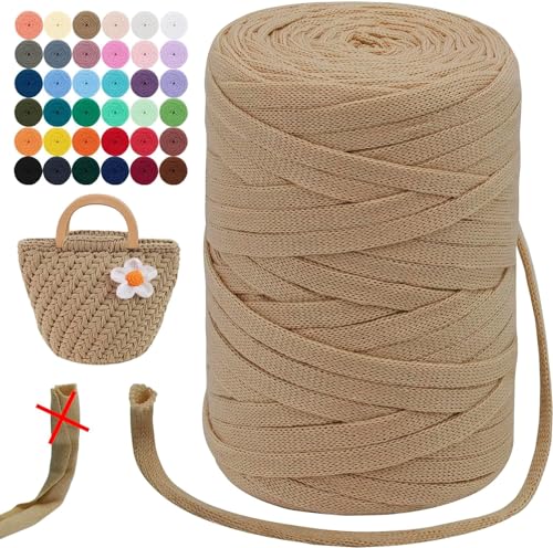 T-Shirt Garn 7mm Textilgarn zum Häkeln für Körbe 1/2/5/10x250g Bändchengarn Garn Häkelgarn Stoff Dickes Garn zum Taschen Korb Decke Häkeln, Heimdekoration (Color : 11@, Size : 2 roll(500g)) von SDNAM