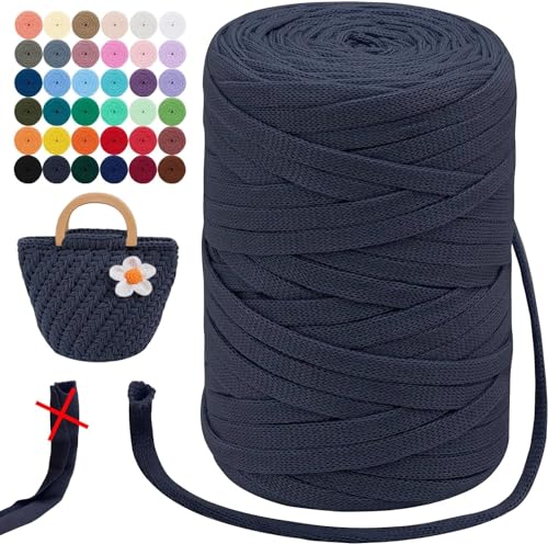 T-Shirt Garn 7mm Textilgarn zum Häkeln für Körbe 1/2/5/10x250g Bändchengarn Garn Häkelgarn Stoff Dickes Garn zum Taschen Korb Decke Häkeln, Heimdekoration (Color : 12@, Size : 5 roll(1250g)) von SDNAM