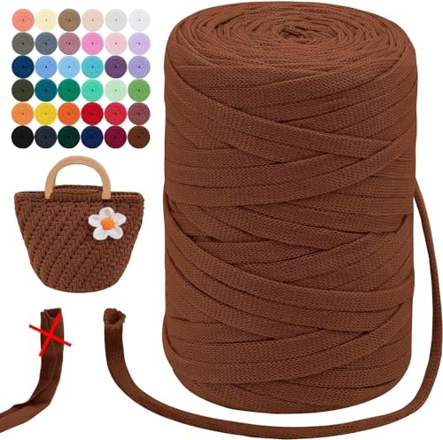 T-Shirt Garn 7mm Textilgarn zum Häkeln für Körbe 1/2/5/10x250g Bändchengarn Garn Häkelgarn Stoff Dickes Garn zum Taschen Korb Decke Häkeln, Heimdekoration (Color : 16@, Size : 1 roll(250g)) von SDNAM