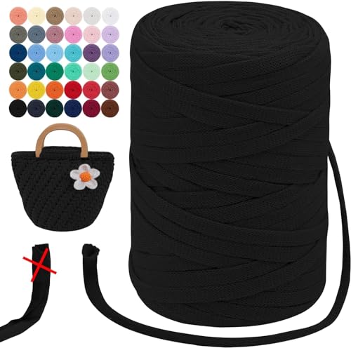 T-Shirt Garn 7mm Textilgarn zum Häkeln für Körbe 1/2/5/10x250g Bändchengarn Garn Häkelgarn Stoff Dickes Garn zum Taschen Korb Decke Häkeln, Heimdekoration (Color : 19@, Size : 1 roll(250g)) von SDNAM