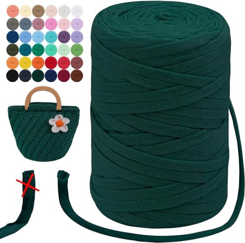 T-Shirt Garn 7mm Textilgarn zum Häkeln für Körbe 1/2/5/10x250g Bändchengarn Garn Häkelgarn Stoff Dickes Garn zum Taschen Korb Decke Häkeln, Heimdekoration (Color : 38@, Size : 1 roll(250g)) von SDNAM