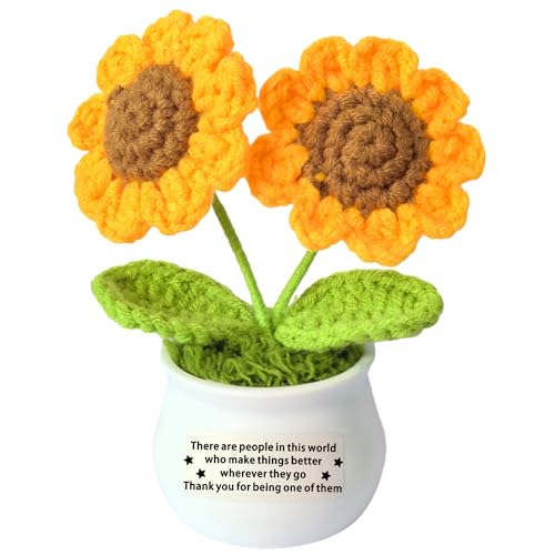 SDOFY Dankeschön-Geschenke für Frauen, handgefertigt, positive Sonnenblume, Häkelblumen, dekoratives Dankeschön, Geschenk für Lehrer, Freunde, Kollegen, Abschiedsgeschenke SDOFY Dankeschön-Geschenke für Frauen, handgefertigt, positive Sonnenblume, Häkelblumen, dekoratives Dankeschön, Geschenk für Lehrer, Freunde, Kollegen, Abschiedsgeschenke von SDOFY
