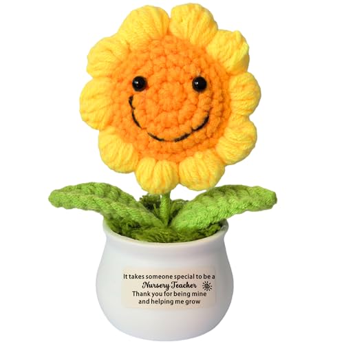 SDOFY Dankeschön-Geschenke für Kindergartenlehrer, Sonnenblumen-Geschenke für Kindergarten, Lehrer, Abschiedsgeschenk, handgefertigte Häkelblumen SDOFY Dankeschön-Geschenke für Kindergartenlehrer, Sonnenblumen-Geschenke für Kindergarten, Lehrer, Abschiedsgeschenk, handgefertigte Häkelblumen von SDOFY