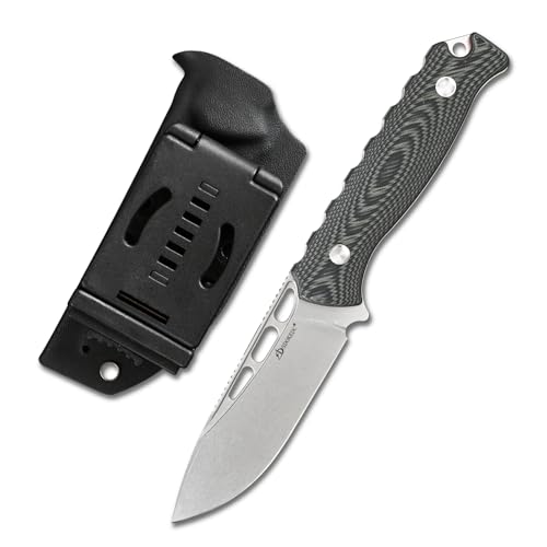 SDOKEDC DC53 Stahl messer Feststehende Klinge mit Kydex Scheide für Männer EDC Survival Outdoor Camping (Weiß/schwarz) von SDOKEDC