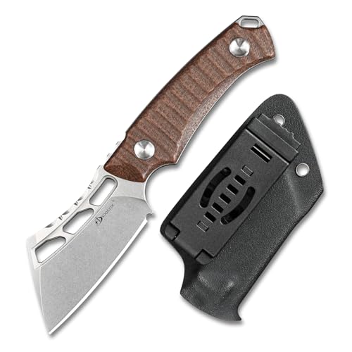 SDOKEDC knives DC53 Stahl Outdoor Messer Survival Feststehende Klinge mit Kydex Scheide für Männer EDC, Scharfe Jagdmesser，Schnitzmesser, kampfmesser,Angelmesser (Weiße Steinwäsche) von SDOKEDC