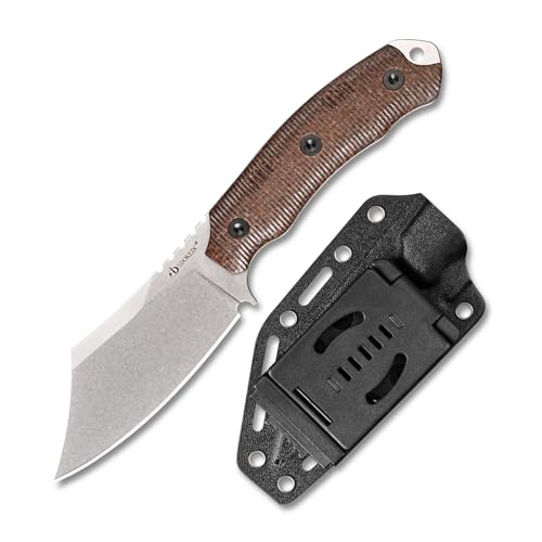 SDOKEDC knives DC53 Stahl Outdoor Messer Survival Feststehende Klinge mit Kydex Scheide für Männer EDC, Schnitzmesser, kampfmesser,Angelmesser,Bushcraft messer (Weiße Steinwäsche) von SDOKEDC