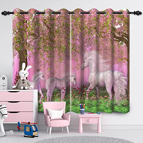 SDOTPMT 107x160cm Fantasy Wald Tier Fenster Vorhang Frühling Verzauberte Garten Weißes Pferd Fenster Vorhänge 3D Druck Fenster Behandlung für Kinder Schlafzimmer Dekor Verdunkelung Vorhänge,2 Platten SDOTPMT 107x160cm Fantasy Wald Tier Fenster Vorhang Frühling Verzauberte Garten Weißes Pferd Fenster Vorhänge 3D Druck Fenster Behandlung für Kinder Schlafzimmer Dekor Verdunkelung Vorhänge,2 Platten von SDOTPMT