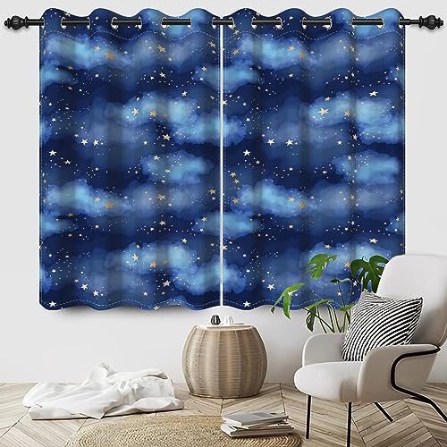 SDOTPMT 117x138cm Galaxy Theme Fenster Vorhang Fantasy Sternenhimmel Blaue Fenster Vorhänge Countryside Nacht Himmel Fenster Behandlung für Kinder Schlafzimmer Dekor Verdunkelung Vorhänge,2 Panels SDOTPMT 117x138cm Galaxy Theme Fenster Vorhang Fantasy Sternenhimmel Blaue Fenster Vorhänge Countryside Nacht Himmel Fenster Behandlung für Kinder Schlafzimmer Dekor Verdunkelung Vorhänge,2 Panels von SDOTPMT