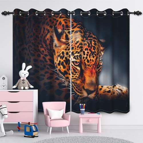 SDOTPMT 140x229cm Wilde Leopard Fenster Vorhang Afrikanische Safari Tiere Fenster Vorhänge Dschungel Wildlife 3D Druck Fenster Behandlung für Jungen Schlafzimmer Dekor Verdunkelung Vorhänge,2 Panels SDOTPMT 140x229cm Wilde Leopard Fenster Vorhang Afrikanische Safari Tiere Fenster Vorhänge Dschungel Wildlife 3D Druck Fenster Behandlung für Jungen Schlafzimmer Dekor Verdunkelung Vorhänge,2 Panels von SDOTPMT