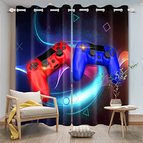 SDOTPMT 168x229cm Moderner Gamer Fenstervorhang Blau Rot Gamepad Cool Videospiel Magie Teenager-Spiel Controller-Spiel Fenster vorhänge Thermisch isoliert Vorhang für Schlafzimmer, 2 Stücke SDOTPMT 168x229cm Moderner Gamer Fenstervorhang Blau Rot Gamepad Cool Videospiel Magie Teenager-Spiel Controller-Spiel Fenster vorhänge Thermisch isoliert Vorhang für Schlafzimmer, 2 Stücke von SDOTPMT