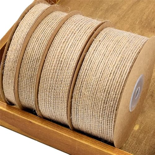 (10 Meter/Rolle) Natürliche Jute Leinenband Baumwollkante DIY Dekostoff Nähen Hochzeit Handgemachte DIY Dekoration Spitze-10mm von SDPRINTS
