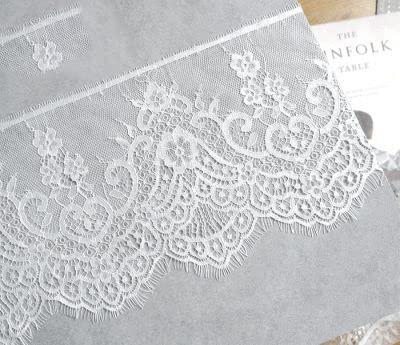 (3 Meter/Menge) Französisch Spitzenbesatz Stickerei Wimpern Spitze DIY Zubehör Nadelarbeit Chantilly Spitze DIY Dessous Spitze, 3 Meter lang von SDPRINTS