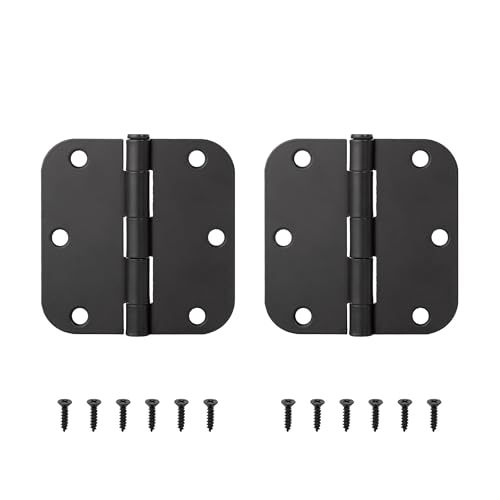 Robustes 270-Grad-Klappscharnier aus Metall, schwarz, großes Eisen, for Innentüren aus Holz, flaches Scharnier for Haustüren in Küche und Garten(Black 2pcs) von SDQJFPEXO