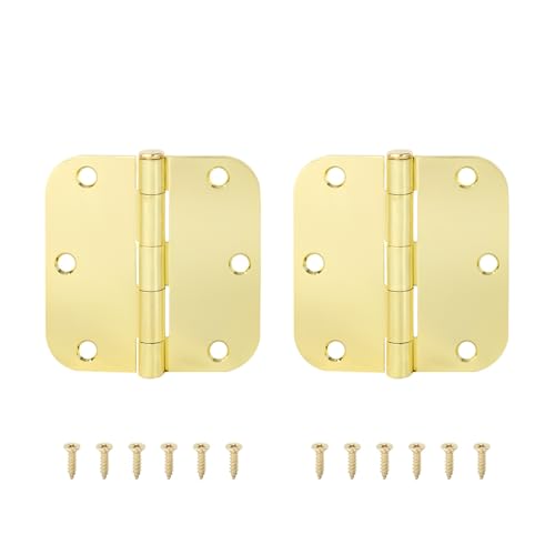 Robustes 270-Grad-Klappscharnier aus Metall, schwarz, großes Eisen, for Innentüren aus Holz, flaches Scharnier for Haustüren in Küche und Garten(Golden 2pcs) von SDQJFPEXO