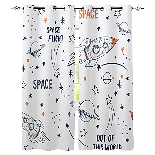 SDSONIU Rocket Flying Cartoon Universum Weltraum weiße Vorhänge Wohnzimmer Schlafzimmer Vorhänge Kinderzimmer Vorhänge Gardinen Wohnzimmer Schlafzimmer Thermovorhang Deko Vorhänge 2Er Set 234 x 230 cm SDSONIU Rocket Flying Cartoon Universum Weltraum weiße Vorhänge Wohnzimmer Schlafzimmer Vorhänge Kinderzimmer Vorhänge Gardinen Wohnzimmer Schlafzimmer Thermovorhang Deko Vorhänge 2Er Set 234 x 230 cm von SDSONIU
